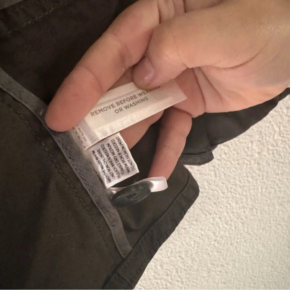 Utility Jacket Gray Ruffle Button Up Feminine Office Size 2 Anne Taylor Loft - Picture 6 of 11